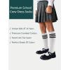 image:imageCOTTON DAY Kids Girls Unisex Knee High School Uniform Dress Socks Seamless Toe 3 Pack Black White Navy Blue GrayWhite Socks Black Striped Top