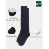 image:imageCOTTON DAY Kids Girls Unisex Knee High School Uniform Dress Socks Seamless Toe 3 Pack Black White Navy Blue GrayWide Ribbed Navy Blue
