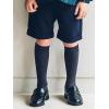 image:imageCOTTON DAY Kids Girls Unisex Knee High School Uniform Dress Socks Seamless Toe 3 Pack Black White Navy Blue GrayWide Ribbed Navy Blue