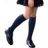 image:imageCOTTON DAY Kids Girls Unisex Knee High School Uniform Dress Socks Seamless Toe 3 Pack Black White Navy Blue GrayPlain Navy