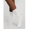 image:imageWomens Thin Textured Cotton Dress Socks Black CreamCream