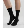 image:imageCOTTON DAY Womens Thin Textured Cotton Dress Socks 3 Pack Black Cream White Spring SummerBlack Textured Socks