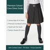 image:imageCOTTON DAY Kids Girls Unisex Knee High School Dress Socks Seamless Toe 3 Pack Black White Gray Navy BlueBlack