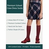 image:imageCOTTON DAY Kids Girls Unisex Knee High School Dress Socks Seamless Toe 3 Pack Black White Gray Navy BlueBurgundy