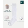 image:imageCOTTON DAY Kids Girls Unisex Knee High School Dress Socks Seamless Toe 3 Pack Black White Gray Navy BlueFine Ribbed Bright White