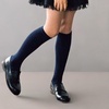 image:imageCOTTON DAY Kids Girls Unisex Knee High School Dress Socks Seamless Toe 3 Pack Black White Gray Navy BlueNavy