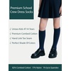 image:imageCOTTON DAY Kids Girls Unisex Knee High School Dress Socks Seamless Toe 3 Pack Black White Gray Navy BlueNavy