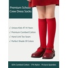 image:imageCOTTON DAY Kids Girls Unisex Knee High School Dress Socks Seamless Toe 3 Pack Black White Gray Navy BlueRed
