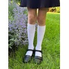 image:imageCOTTON DAY Kids Girls Unisex Knee High School Dress Socks Seamless Toe 3 Pack Black White Gray Navy BlueWhite