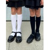 image:imageCOTTON DAY Kids Girls Unisex Knee High School Dress Socks Seamless Toe 3 Pack Black White Gray Navy BlueWhite