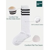 image:imageCOTTON DAY Kids Girls Unisex Knee High School Dress Socks Seamless Toe 3 Pack Black White Gray Navy BlueWhite Socks Black Striped Top
