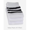 image:imageCOTTON DAY Kids Girls Unisex Knee High School Dress Socks Seamless Toe 3 Pack Black White Gray Navy BlueWhite Socks Black Striped Top
