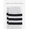 image:imageCOTTON DAY Kids Girls Unisex Knee High School Dress Socks Seamless Toe 3 Pack Black White Gray Navy BlueWhite Socks Black Striped Top