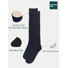 image:imageCOTTON DAY Kids Girls Unisex Knee High School Dress Socks Seamless Toe 3 Pack Black White Gray Navy BlueWide Ribbed Navy Blue