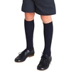 image:imageCOTTON DAY Kids Girls Unisex Knee High School Dress Socks Seamless Toe 3 Pack Black White Gray Navy BlueWide Ribbed Navy Blue