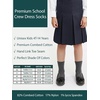 image:imageCOTTON DAY Unisex Kids Youth Boys Girls Soft Cotton School Crew Dress Socks Seamless Toe Black White Gray Navy 6 PackDk Gray Heather
