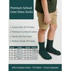 image:imageCOTTON DAY Unisex Kids Youth Boys Girls Soft Cotton School Crew Dress Socks Seamless Toe Black White Gray Navy 6 PackHunter Green
