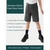 image:imageCOTTON DAY Unisex Kids Youth Boys Girls Soft Cotton School Crew Dress Socks Seamless Toe Black White Gray Navy 6 PackNavy Blue
