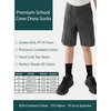 image:imageCOTTON DAY Unisex Kids Youth Boys Girls Soft Cotton School Crew Dress Socks Seamless Toe Black White Gray Navy 6 PackPlain Black
