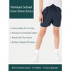 image:imageCOTTON DAY Unisex Kids Youth Boys Girls Soft Cotton School Crew Dress Socks Seamless Toe Black White Gray Navy 6 PackWhite