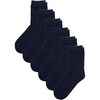 image:imageCOTTON DAY Unisex Kids Youth Boys Girls Soft Cotton School Crew Dress Socks Seamless Toe Black White Gray Navy 6 PackNavy Blue
