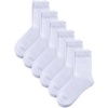 image:imageCOTTON DAY Unisex Kids Youth Boys Girls Soft Cotton School Crew Dress Socks Seamless Toe Black White Gray Navy 6 PackWhite