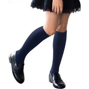 image:imageCOTTON DAY Kids Girls Unisex Knee High School Dress Socks Seamless Toe 3 Pack Black White Gray Navy BlueNavy