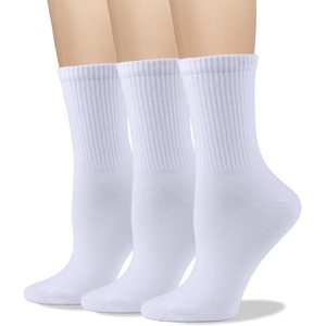 image:imageCOTTON DAY Womens Soft Combed Cotton Socks Seamless Toe Black White NavyWhite Ribbed Top 3 Pack